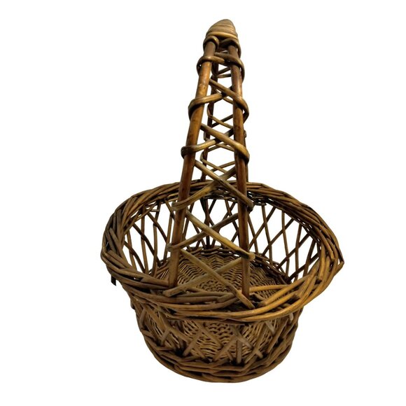 Large Vintage Willow Basket Handmade 12 inch - Picture 3 of 9